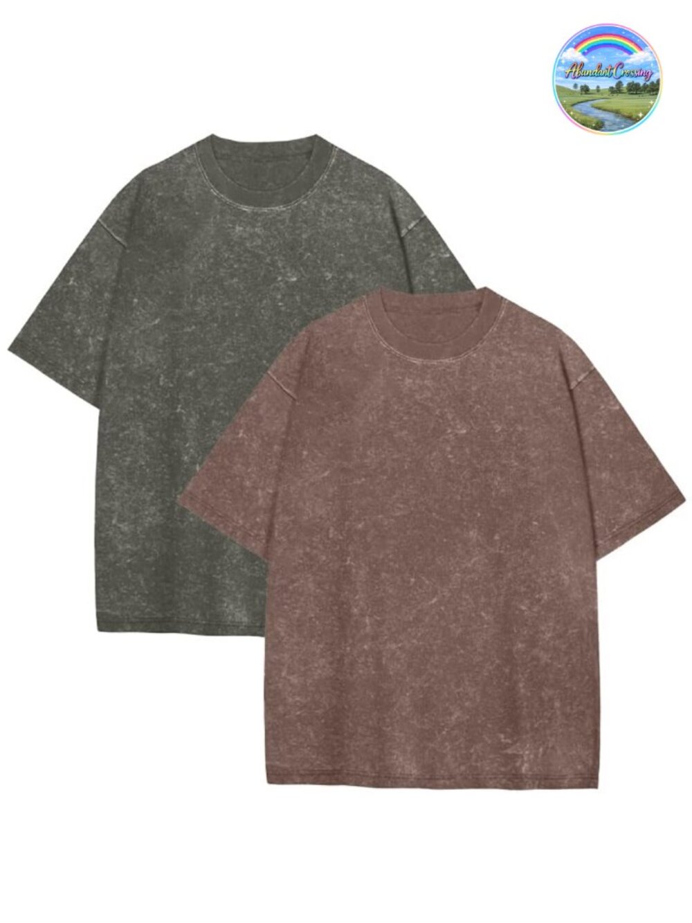 Oversized Cotton Tee Vintage Washed Short Sleeve Loose Fit Crew Neck Casual